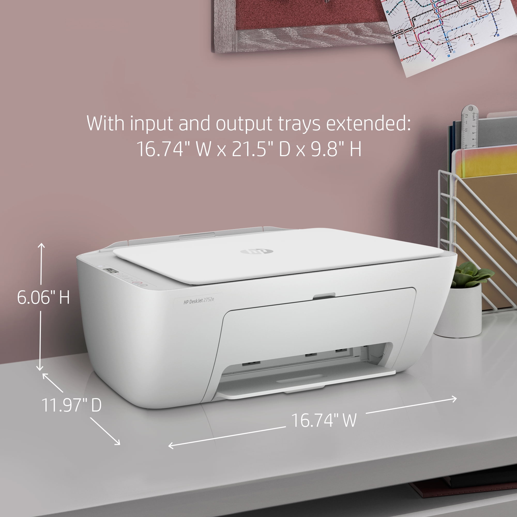 HP DeskJet 2752e All-in-One Wireless Color Inkjet Printer with 6 Months  Instant Ink Included with HP+ - Walmart.com