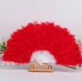 thumbnail image 2 of Feather Fan Foldable Handheld Festival Decoration Square Dance Retro Style Show Down Colorful Fan, 2 of 5