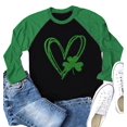 thumbnail image 1 of Camisa raglán Ovazly de manga larga para el Día de San Patricio para mujer, 1 of 2