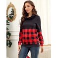 thumbnail image 2 of GymChoice Women Christmas Sweatshirts Xmas Long Sleeve Blue Snowflake Graphic Hoodie Pile Collar Casual Printed Pullover Tops, 2 of 6