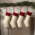 thumbnail image 1 of Kit de medias de Navidad de punto trenzado, color liso, decoraciones clásicas de 18 pulgadasB4PCS, 1 of 3