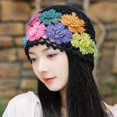 thumbnail image 5 of Hsqqdc 1 Piece Vintage Flower Crochet Hollow Beanie Hat for Women, Lightweight Elastic Breathable Knit Skull Cap, 5 of 7
