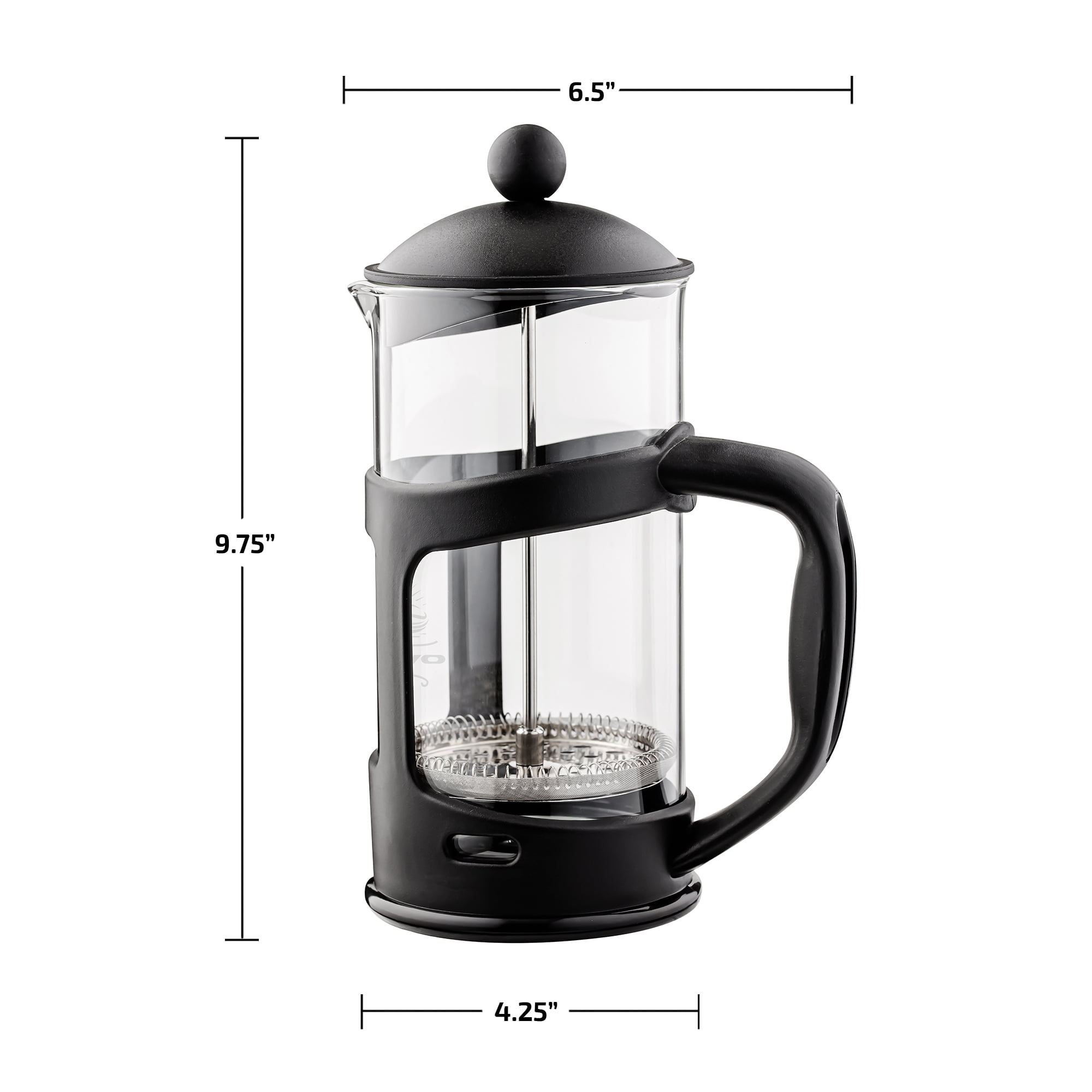 OVENTE 34 Ounce French Press Coffee & Tea Maker, 4 Filter Stainless Steel  Plunger System & Durable Borosilicate Heat Resistant Glass, Portable Easy  Clean Pitcher with Free Scoop, Silver FSH34S - Yahoo Shopping