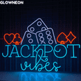 thumbnail image 3 of Glowneon Jackpot Vibes Neon Sign, Jackpot Casino Lounge Wall Led Sign, 3 of 5