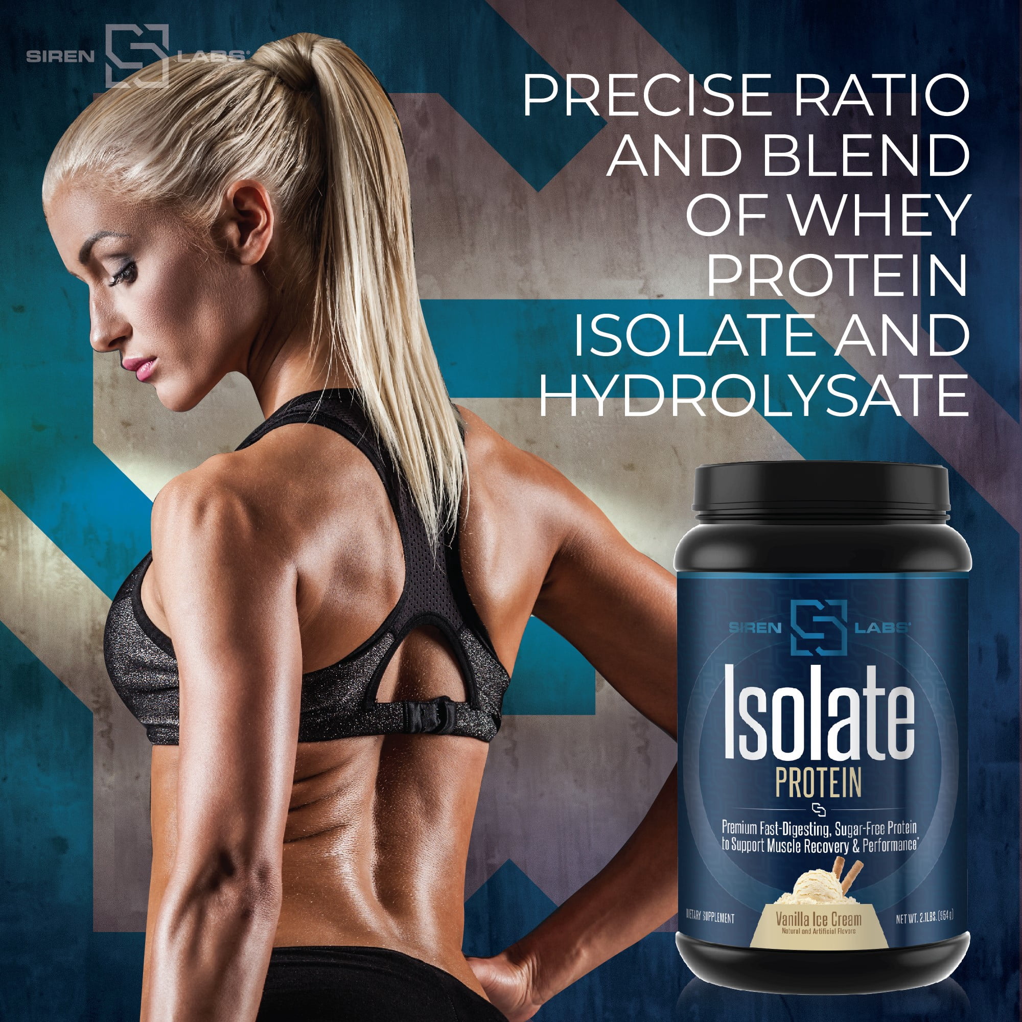 Siren Labs Isolate Premium Whey Protein Powder-Keto Friendly- Isolate and Hydrolysate with Amino Acids including Glutamine for Lean Muscle Growth and Recovery - Vanilla Ice Cream (30 Servings)