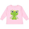 thumbnail image 3 of Inktastic Cute Frog, Green Frog, Frog Princess, Crown Girls Long Sleeve Toddler T-Shirt, 3 of 5