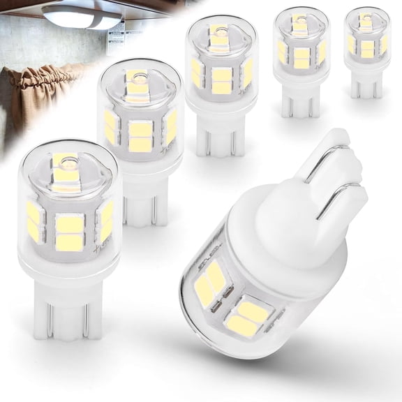 T10 921 922 912 Led Bulbs, 12V RV Tralier Interior Ceiling Dome Light, Cool White 6000k, Replacement Boat Camper Trunk Lights, 5Pcs