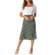 thumbnail image 2 of Faldas Midi Peasant de Mujer INSPIRE CHIC con Cintura Elástica A-Line de Flores Ditsy en Negro y Verde Talla S, 2 of 6