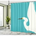 thumbnail image 4 of Ambesonne Egret Shower Curtain, Side Drawn Heron Bird, 69"Wx84"L, Seafoam White, 4 of 4