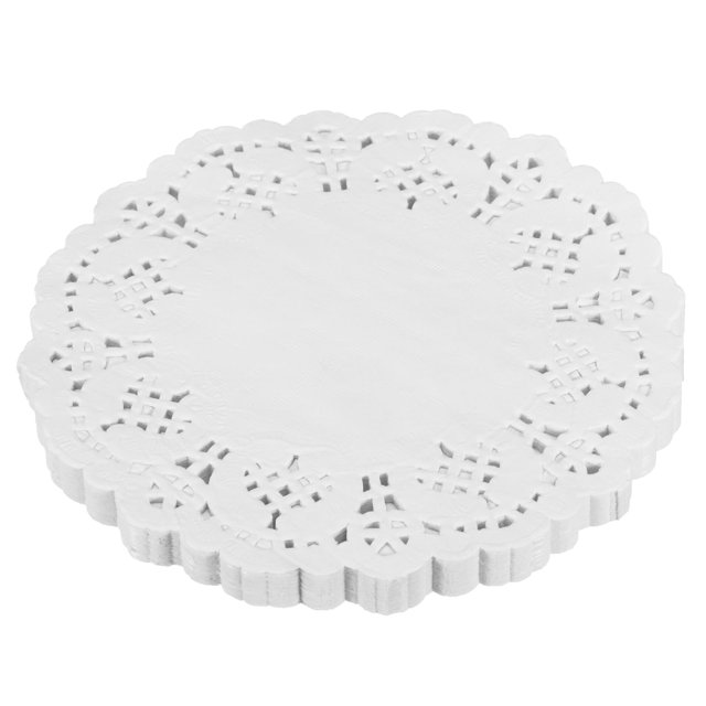 100 Pcs White Lace Paper Doilies 4.5 Inch Round Paper Doilies Tableware Disposable Paper Decorative Placemats