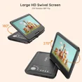 thumbnail image 3 of BOIFUN 12.5" Portable DVD Player with 10.5" Swivel HD Screen for Car and Kids, 5h Rechargeable Battery, Support Multiple Disc Formats/Sync TV, 2Pack, 3 of 11