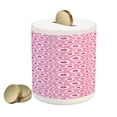 thumbnail image 1 of Dragonfly Piggy Bank, Bugs with Wings Silhouettes with Petals on Pastel Background, Ceramic Coin Bank Money Box for Cash Saving, 3.6" X 3.2", Pale Pink Purple, by Ambesonne, 1 of 4