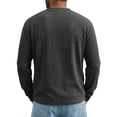 thumbnail image 5 of Dwellite Mens Sweater Long Sleeve Corduroy Henley Sweaters Quarter Button Business Casual Tops for Fall Winter Black XL, 5 of 6