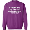 thumbnail image 2 of OXI Crewneck Sweatshirt -Basic Casual Sweatshirts for Men's and Women Fleece Sweatshirt Long Sleeve - Purple X-Large, 2 of 2