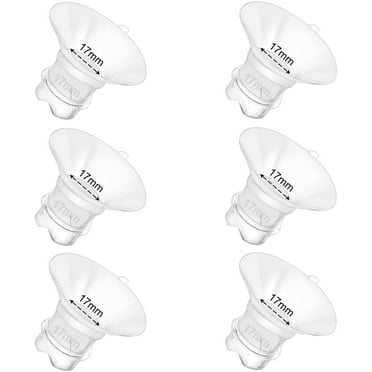 6pcs Updated Silicone Flange Insert 17mm Compatible with Momcozy/Medela/Spectra/Eufy/Lansinoh/TSRETE/Elvie/NCVI/Paruu Breast Pump, for 24mm Flange/Shield, Breastfeeding Essential Replacement Pump Part