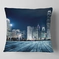 thumbnail image 2 of Designart Blue Hong Kong City Skyline - Cityscape Throw Pillow - 18x18, 2 of 5