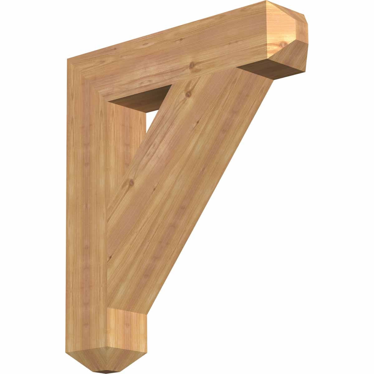 5 1/2"W x 28"D x 32"H Traditional Craftsman Smooth Bracket, Western Red