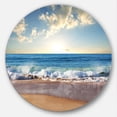 thumbnail image 4 of Designart 'Sea Sunset' Disc Seascape Photography Circle Metal Wall Art, 4 of 5