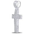 thumbnail image 2 of Sterling Silver Mens Round Diamond Cross Charm Pendant 1/2 Cttw, 2 of 2