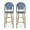 Dark Teal/White/Bamboo Finish, variant on Grelton Outdoor Aluminum French Barstools, Set of 2, Rust, White, and Bamboo Finish