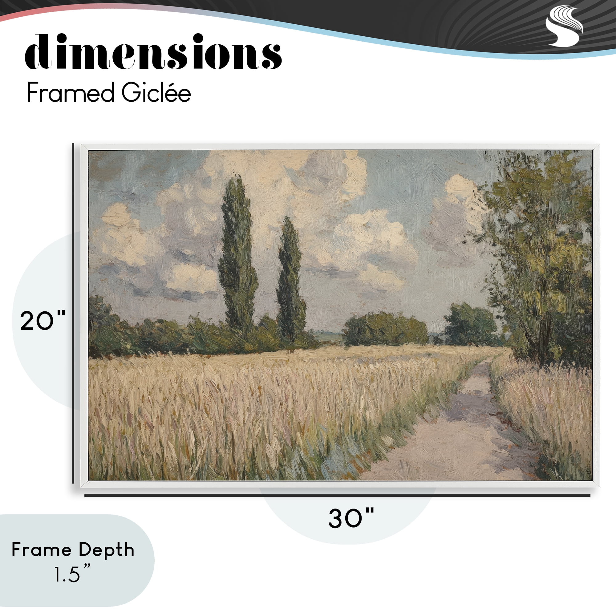 Stupell Industries Summer Path Between Poplars White Framed Giclee Art, design by Petal Prints Design