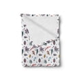 thumbnail image 2 of Leaves Soft Flannel Fleece Throw Blanket, Various Colorful Doodle Style Tropic Plantation Scattered on a Plain Background, Cozy Plush for Indoor and Outdoor Use, 70" x 90", Multicolor, by Ambesonne, 2 of 5