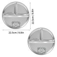thumbnail image 1 of Stainless Steel Divided Western Food Plate Pasta Dish Salad Barbecue Plate Stackable Breakfast Plate Kitchen Tableware Style B 2PCS, 1 of 6