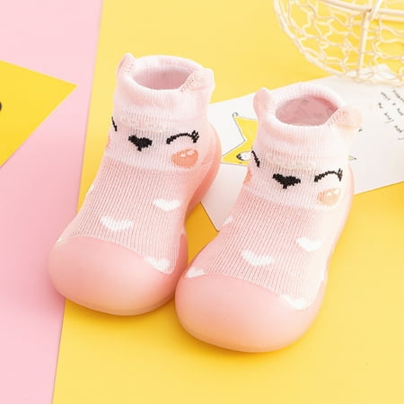 

TOWED22 Toddler Warm Shoes Shoes Boys Socks Stocking Soft Knit Kids Baby Rubber Sole Girls Warm Solid Toddler Slipper Baby Shoes F
