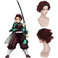 thumbnail image 3 of Disfraz de Cosplay de Kamado Tanjirou, espada Katana, accesorios, máscara, ropa de anime, conjunto de uniforme con gotas para las orejas, 3 of 5