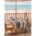 thumbnail image 2 of 60x120 Inch Outdoor Tablecloth with Umbrella Hole Zipper Rectangle Orange Blue Striped Rectangular Tablecloths Outside Waterproof Farmhouse Vintage Stripe Patio Table Cloth Cover for Picnic Party, 2 of 8