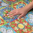thumbnail image 3 of Addison Rugs Dream Shag Premium Machine Washable Transitional Spanish Tiles Kaleidoscope Round Rug, 8' x 8', 3 of 8