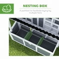 thumbnail image 4 of PawHut Wooden Chicken Coop, 39" Chicken House with Nesting Box, Pull-Out Tray, Waterproof Roof, for 2-4 Chickens, Rabbits, Light Gray, 4 of 9