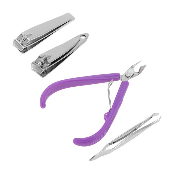 Unique Bargains Portable Nail Clipper Kit for Women for Men 1 Set Purple, Silver Tone