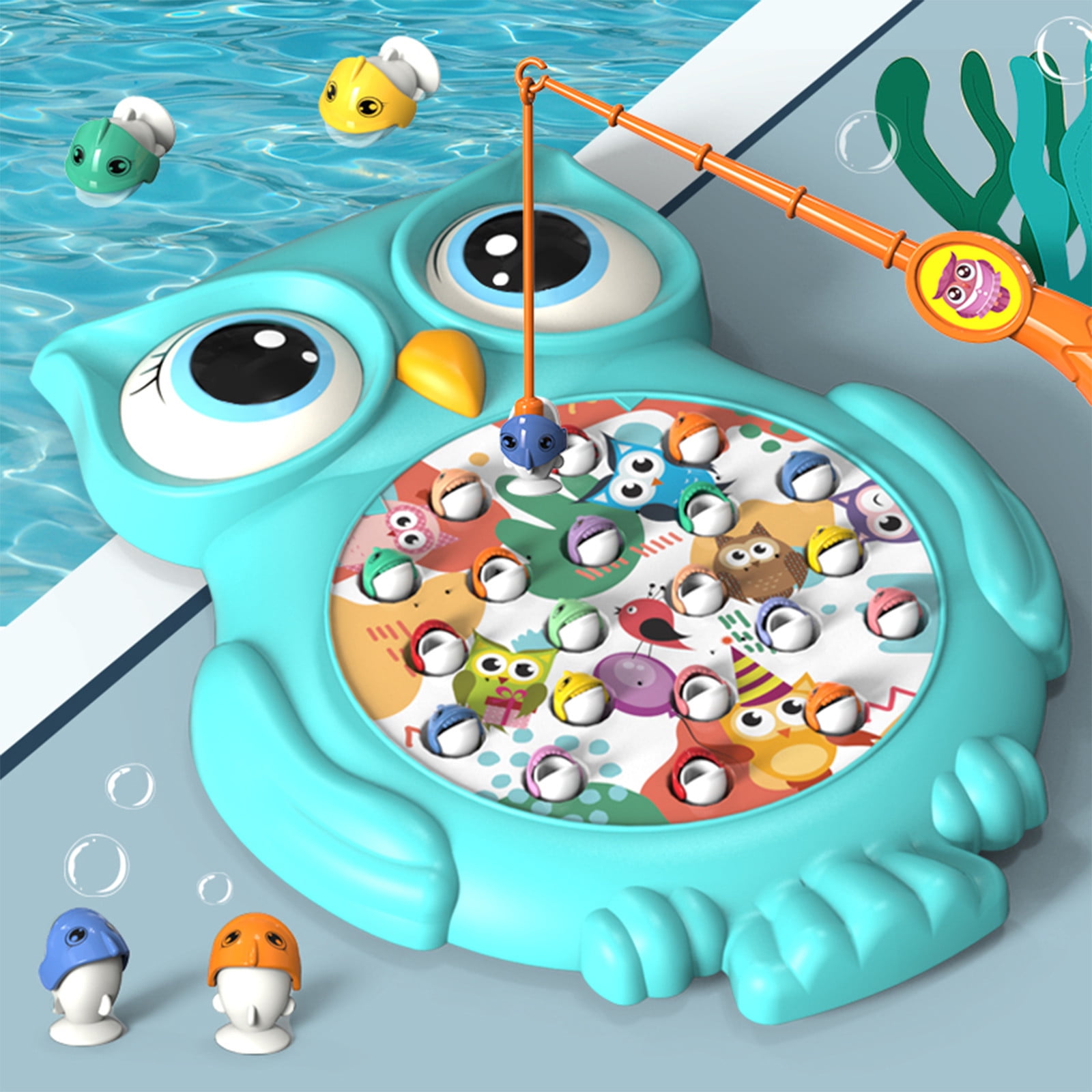 Virmaxy Bath Toys Fishing Games Baby Fishing Game Play Set 20 Fish, 2 Poles Family