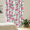 thumbnail image 2 of Ambesonne Floral Curtains, Roses Leaves Valentine Plot, Pair of 28"x84", Pastel Pink Hunter Green, 2 of 5