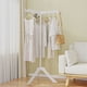 thumbnail image 1 of Estante de secado de ropa giratorio plegable de pie blanco, adecuado para dormitorio, colgar ropa y bolsas, 1 of 6