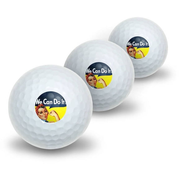 Rosie The Riveter War Poster Novelty Golf Balls, 3pk