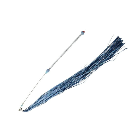 LABSERRON 1Pack Ribbon Teeth Molar Toy Cat Teasing Stick for Indoor Playtime and Owner-Cat Interaction 35.4x0.4x0.4in