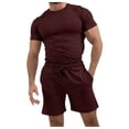 thumbnail image 1 of Ensemble d'Été 2 Pcs pour Hommes Chemises à Manches Courtes et Shorts de Plage, 1 of 8