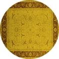thumbnail image 1 of Ahgly Company Indoor Round Oriental Yellow Industrial Area Rugs, 3' Round, 1 of 4