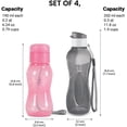thumbnail image 3 of Milton 4-Pack Kids Water Bottles, 6 & 12 oz Leak-Free Flip Lid Sport Bottles, Black/Pink, 3 of 5