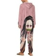 thumbnail image 3 of Demon Slayer Nezuko Unisex Onesie Pajamas Zipper Jumpsuit Hooded One Piece Sleepwear for Family Mens Womens, 3 of 8
