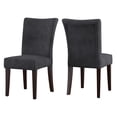 thumbnail image 2 of Weston Home Ayana Classic Parsons Dining Side Chair Chair, Dark Gray/Espresso (Set of 2), 2 of 8