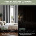 thumbnail image 2 of Deconovo Linen Look Blackout Curtains, 100% Light Blocking Thermal Insulated, Back Tab, Light Gray, 52" x 63", 2 Panels, 2 of 7