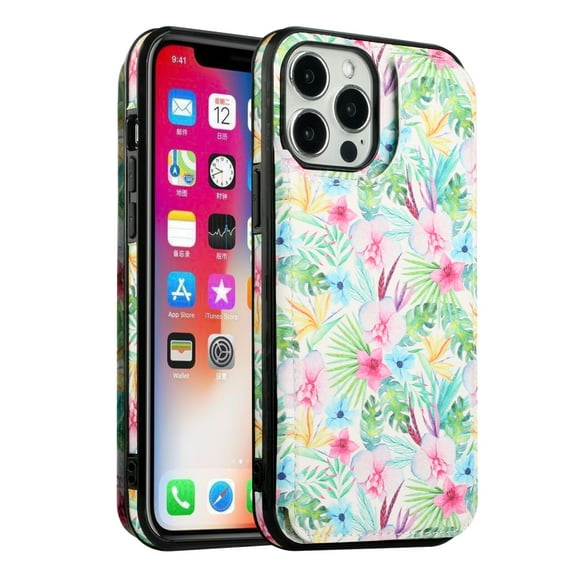 For Apple iPhone 11 (6.1") Foral Design Wallet PU Leather with [Two Magnetic Clasp] [Card Slots] Back Storage Flip Cover ,Xpm Phone Case [ Orchids Flower ]