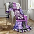 thumbnail image 3 of Gifts for Bonus Mom from Daughter, Bonus Mom Gifts on Birthday Mothers Day Thanksgiving Day Christmas, Stepmom Present, Mom in Law Present Purple Flannel Throw Blanket, 3 of 7