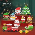 thumbnail image 4 of Christmas Tree Train Santa Claus Model Building Blocks, Elk Elves Snowman Mini Bricks, Xmas Gifts Toys, 4 of 5
