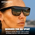 thumbnail image 3 of GRINDERPUNCH Polarized Shield Sunglasses for Men & Women Flat Top Oversized Square Lens UV400 Protection - Black, 3 of 10