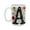 white, variant on 15oz Floral Monogram 'A' Mug - Personalized Ceramic Coffee Cup with Flower Design, Gift for Her