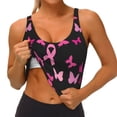 thumbnail image 3 of Uemuo Breast Cancer Pattern Women's Sports Bra - High Impact Support, Breathable, and Comfortable Athletic Bra for Running, Yoga, and Workouts, 3 of 9